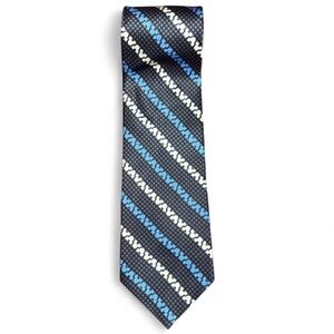 Walt Disney World Mickey Mouse Striped Tie Black Blue Hidden Mickey